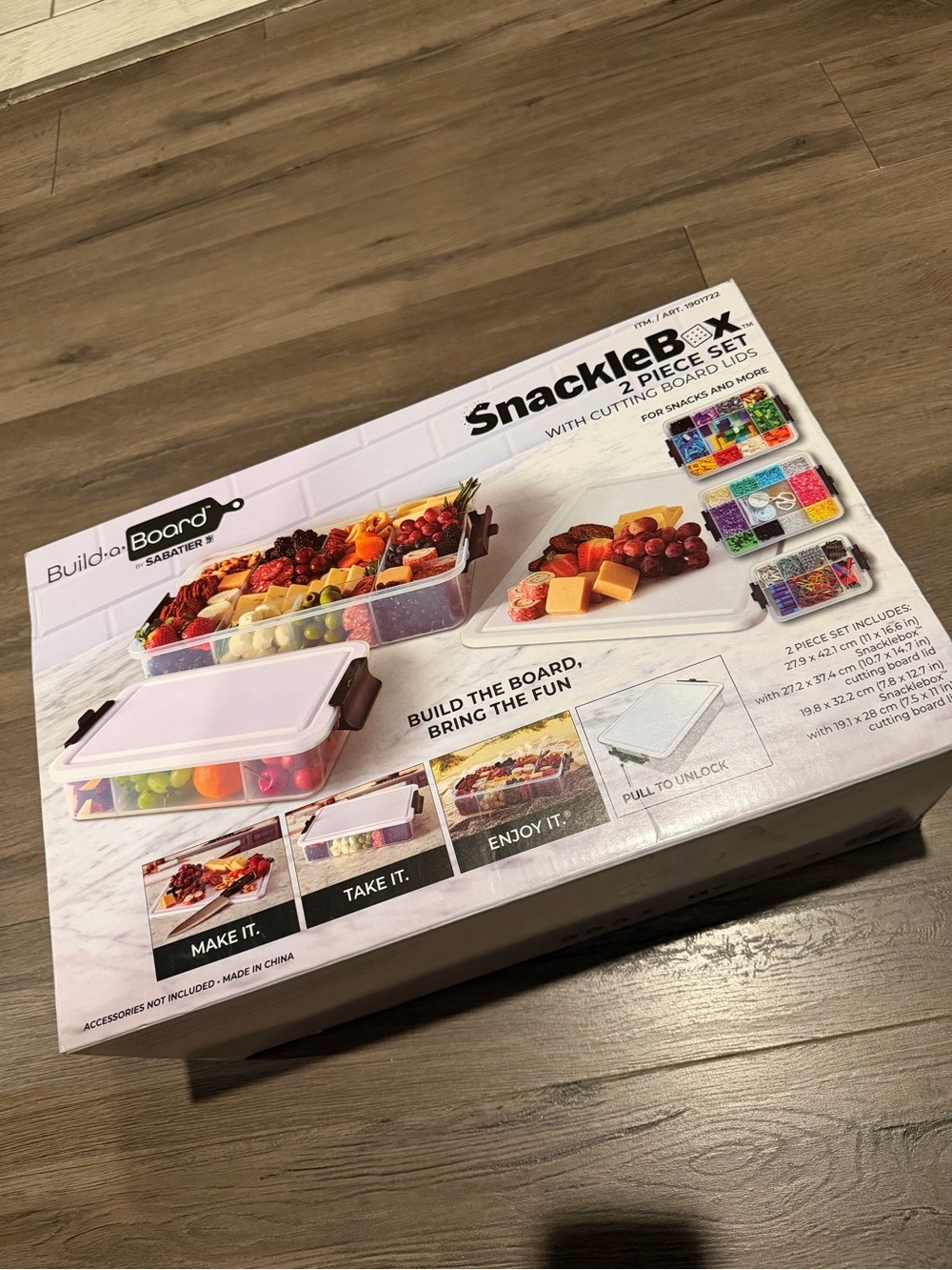 Snackle Box 2PC Set With Cutting Board Lids
